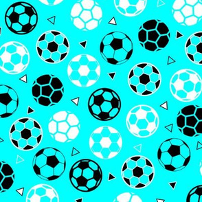 Soccer Triangles Bright Aqua