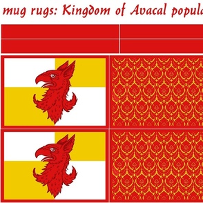 mug rugs: Kingdom of Avacal (SCA)