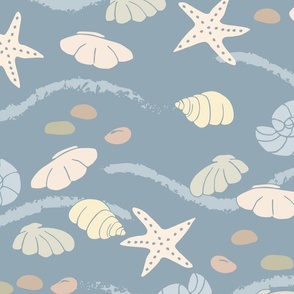 Seashell Beach Gray Large Scale