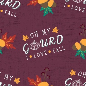 Oh My Gourd - large on mauve