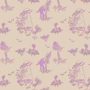 Cream and Pink  Cryptid Pastoral Toile