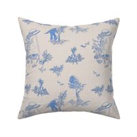 Cream and Blue  Cryptid Pastoral Toile