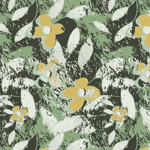 Autumn Garden Collage- Dark Green.