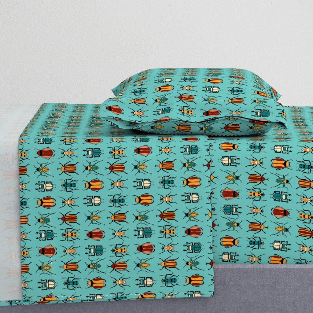 Tropical Beetles on Turquoise