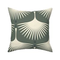 Art Deco Swans - Smoke Green - 12"