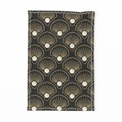 Scandi Coastal Seashells Black Large scale