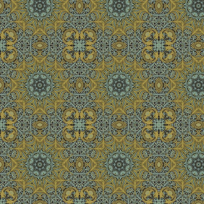 William Morris Tribute Teal Green Smaller Scale