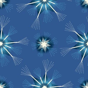 Stitched Firework Star / china blue cream