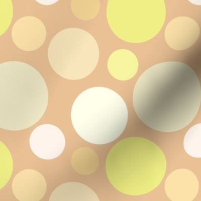 Bright and Cheerful Golden Yellow Summer Scattered  Big Polka Dots - large scale