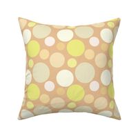 Bright and Cheerful Golden Yellow Summer Scattered  Big Polka Dots - large scale