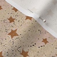 Rusty Orange Stars on Textured Cream Ceramic