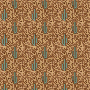 Beautiful Trending Western Tooled Leather Seamless Background