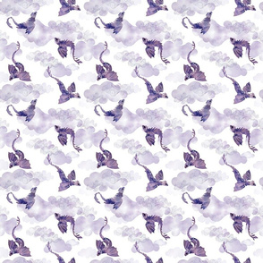 Dragons clouds purple extra small