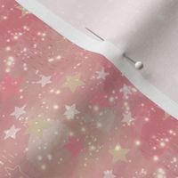 Cream Stars on Pink Abstract