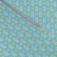 (1/2" scale) suns out tongues out - fun summer dog fabric - blue - C21