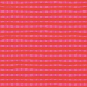 kinfolk plaid stripe / red bright pink