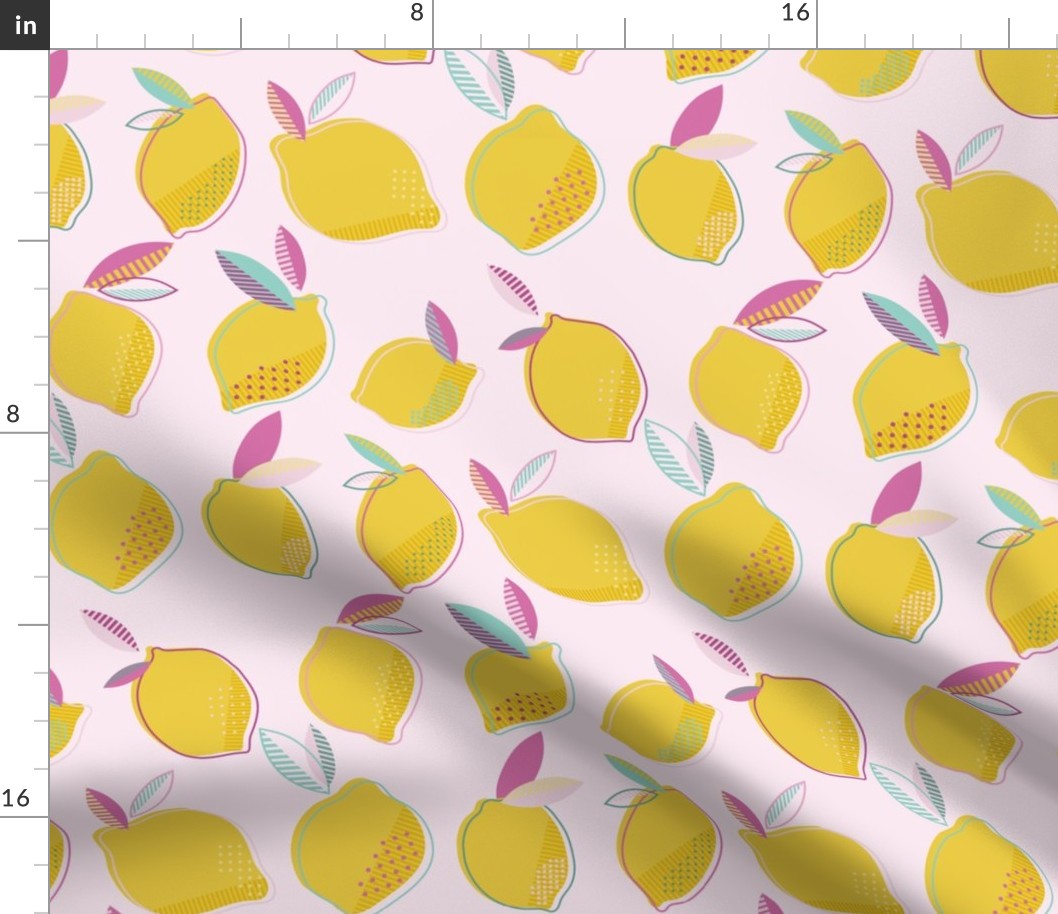 Happy Lemons Collection - HERO Lemons - Background Pink - Large size