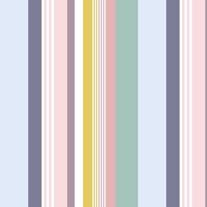 Vertical thick & thin stripes | M size | 12" | Pastel colours