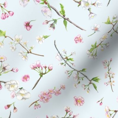 cherry blossom pattern for fabric_cherry repeat