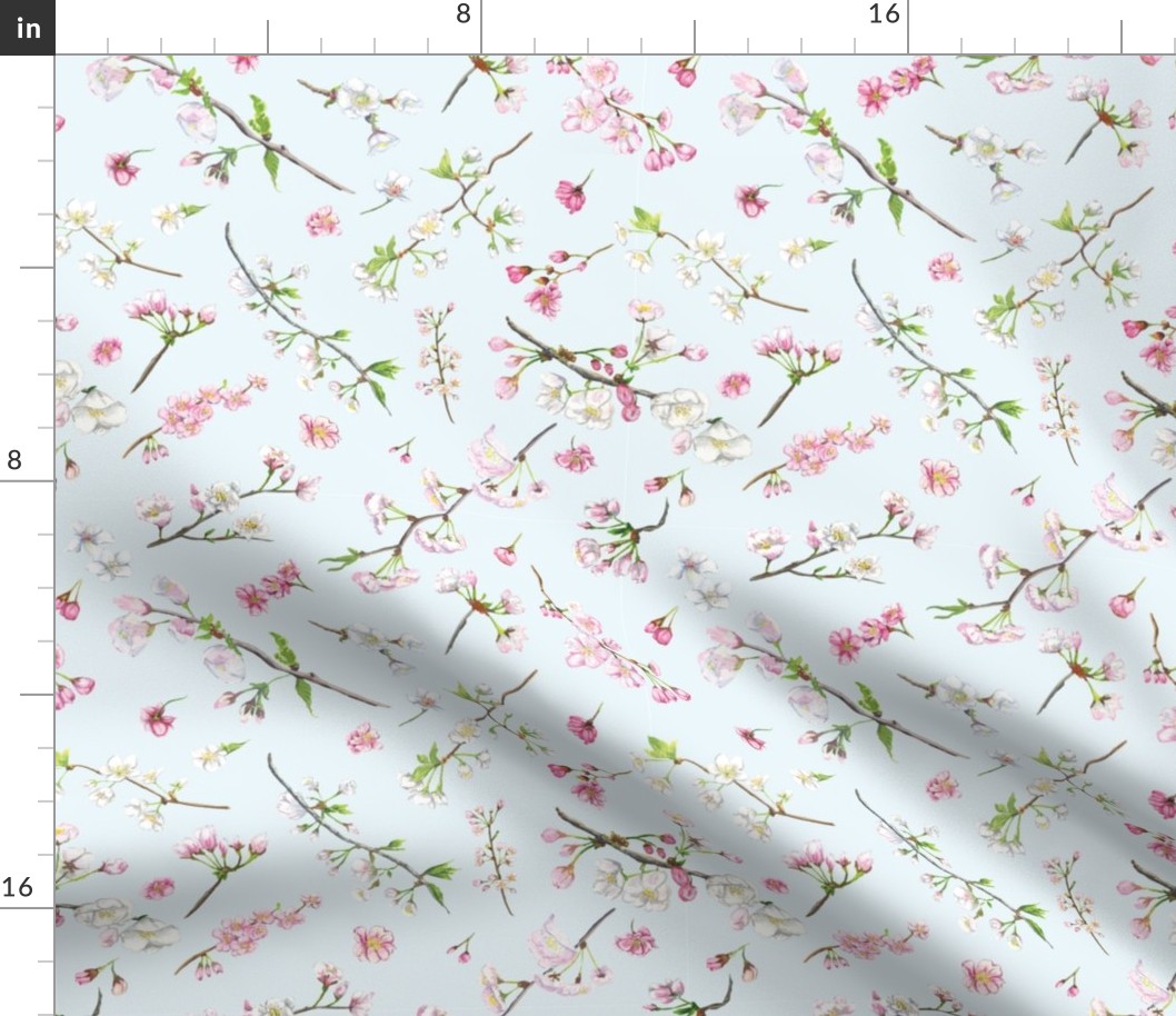 cherry blossom pattern for fabric_cherry repeat