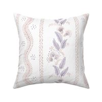 Misty Lilac and Calalmine On White Emma Stripe