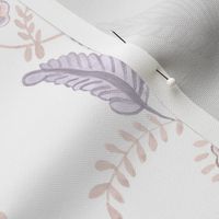 Misty Lilac and Calalmine On White Emma Stripe