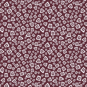 Dizzy shapes on burgundy