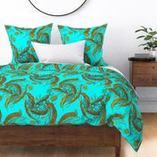 sweet dreams plumes gold Turquoise