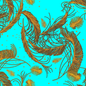 sweet dreams plumes gold Turquoise