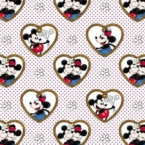 Smaller Classic Minnie and Mickey in Love Retro Vintage Public Domain Red