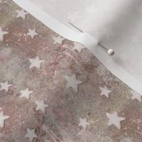 Creamy White Stars on Pink and Tan Marble Texture Abstract