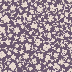 Ditsy flowers on purple mauve