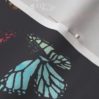 watercolor butterflies dark