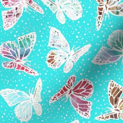 watercolor butterflies with pin dots