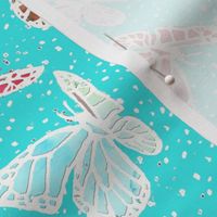 watercolor butterflies with pin dots