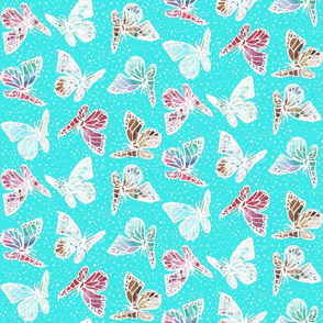 watercolor butterflies with pin dots