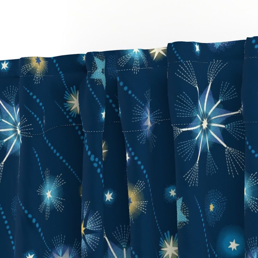 large scale Celestial Navy: Gothic Sky & Night Magic / navy blue aqua gold