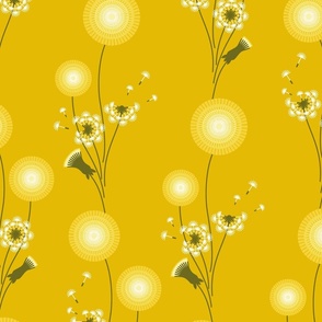 Dashing Dandelions I Background Hansa Yellow I XL size