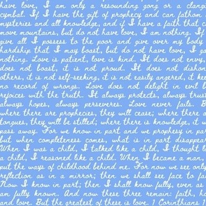 1 Corinthians 13 (white on blue)