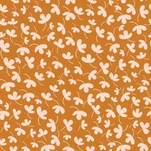 Ditsy flowers on yellow ochre