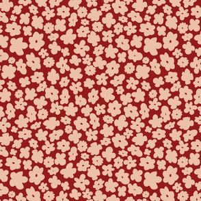 Ditsy Flowers on Red Wine