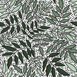 Large Scale Leaves and Lines Wallpaper