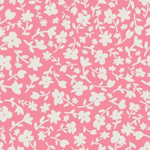 Ditsy flowers on pink