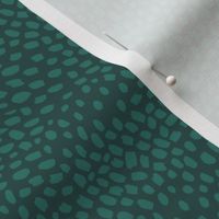 All Over Painterly Dots on Dark Green