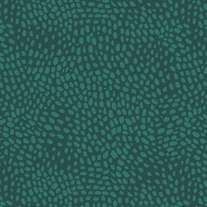 All Over Painterly Dots on Dark Green