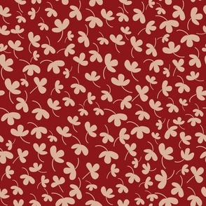 Ditsy flowers on crimson red
