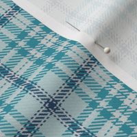 Monochrome Plaid in Turquoise Blue