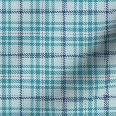 Monochrome Plaid in Turquoise Blue