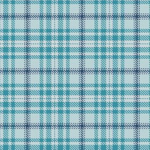 Monochrome Plaid in Turquoise Blue