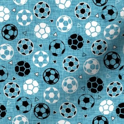 Small Soccer Triangles Aqua Linen